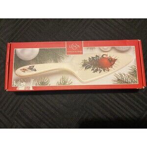 Lenox Winter Greetings Dessert Server new in open box Christmas winter cardinal